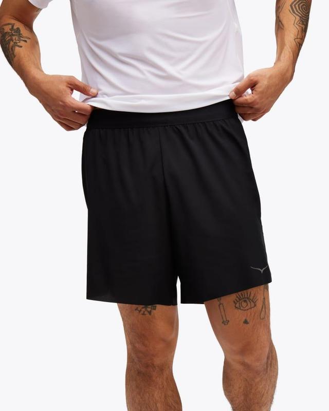 Hoka One HOKA Men's Glide 7'' Short W/Brief in Black, Size Large Product Image