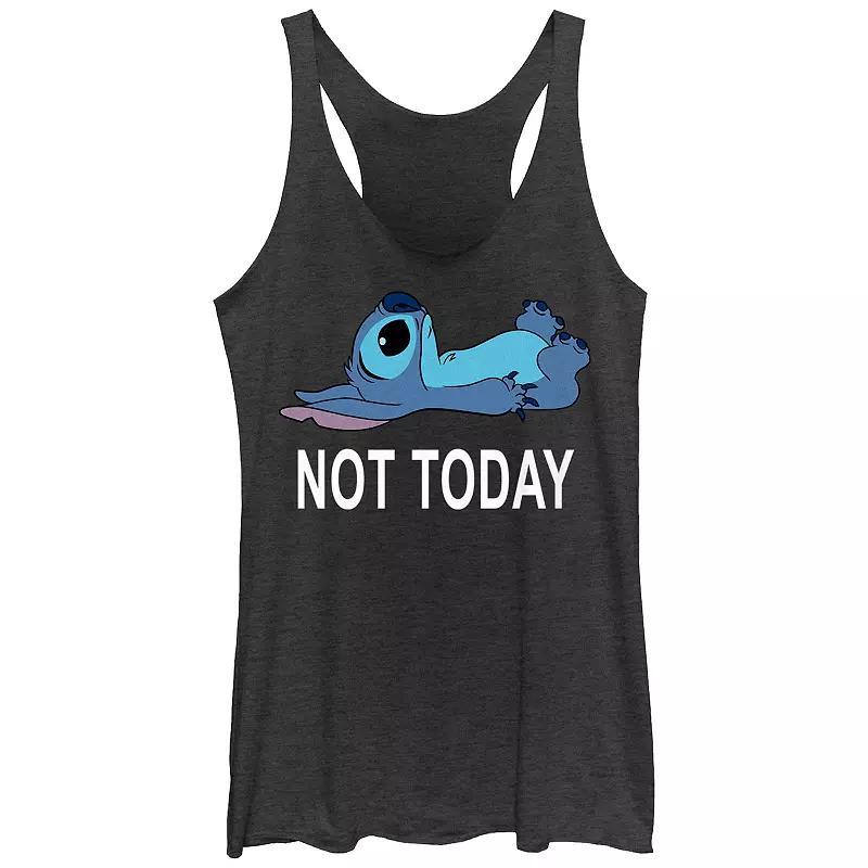 Disneys Lilo & Stitch Womens Experiment 626 Alien Mode Tri-Blend Racerback Tank Top, Girls Black Grey Product Image