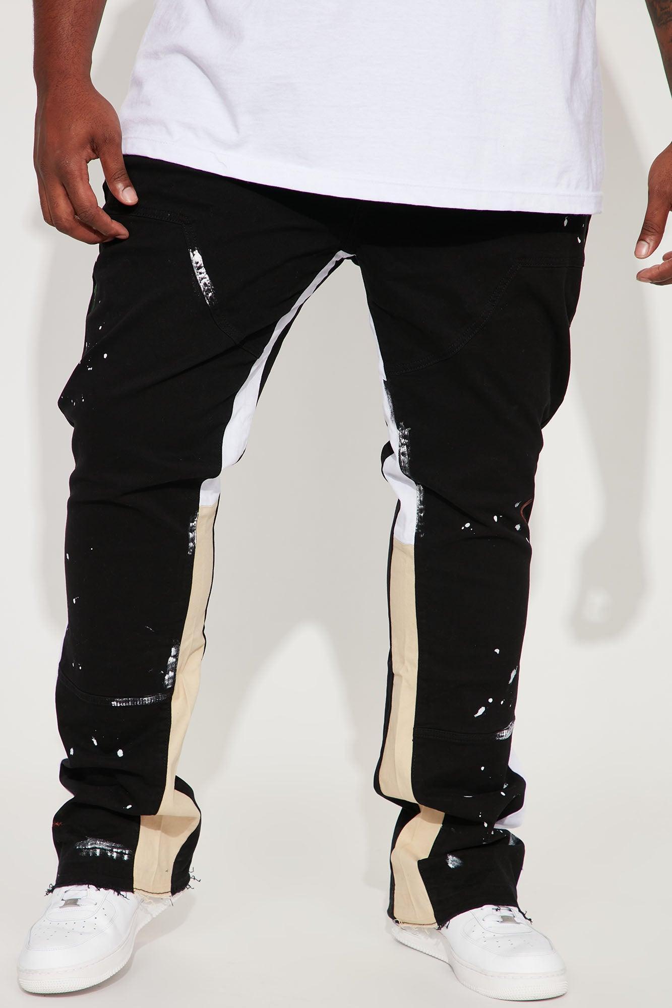 Both Ways Slim Stacked Flared Pants - Black/combo Product Image