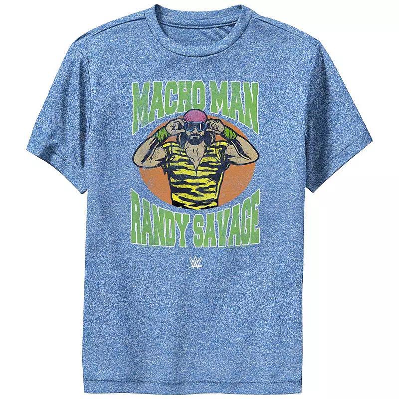 Boys WWE Macho Man Randy Savage Poster Performance Graphic Tee, Boys Royal Grey Product Image