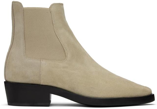 Beige Slip-on Boots In Dusty Beige Product Image