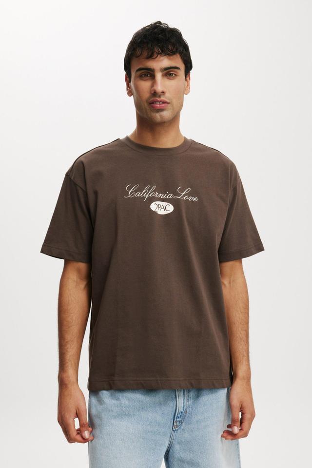 Cotton On Men - Tupac Box Fit Premium Music T-Shirt - Lcn bra ashen brown / tupac - california love Product Image