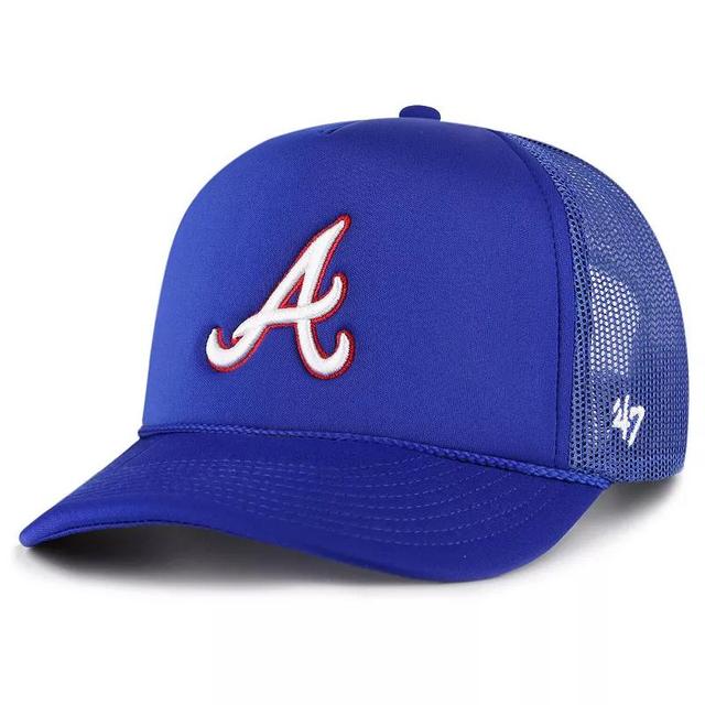 Mens 47 Royal Atlanta Braves Foam Logo Trucker Adjustable Hat Product Image