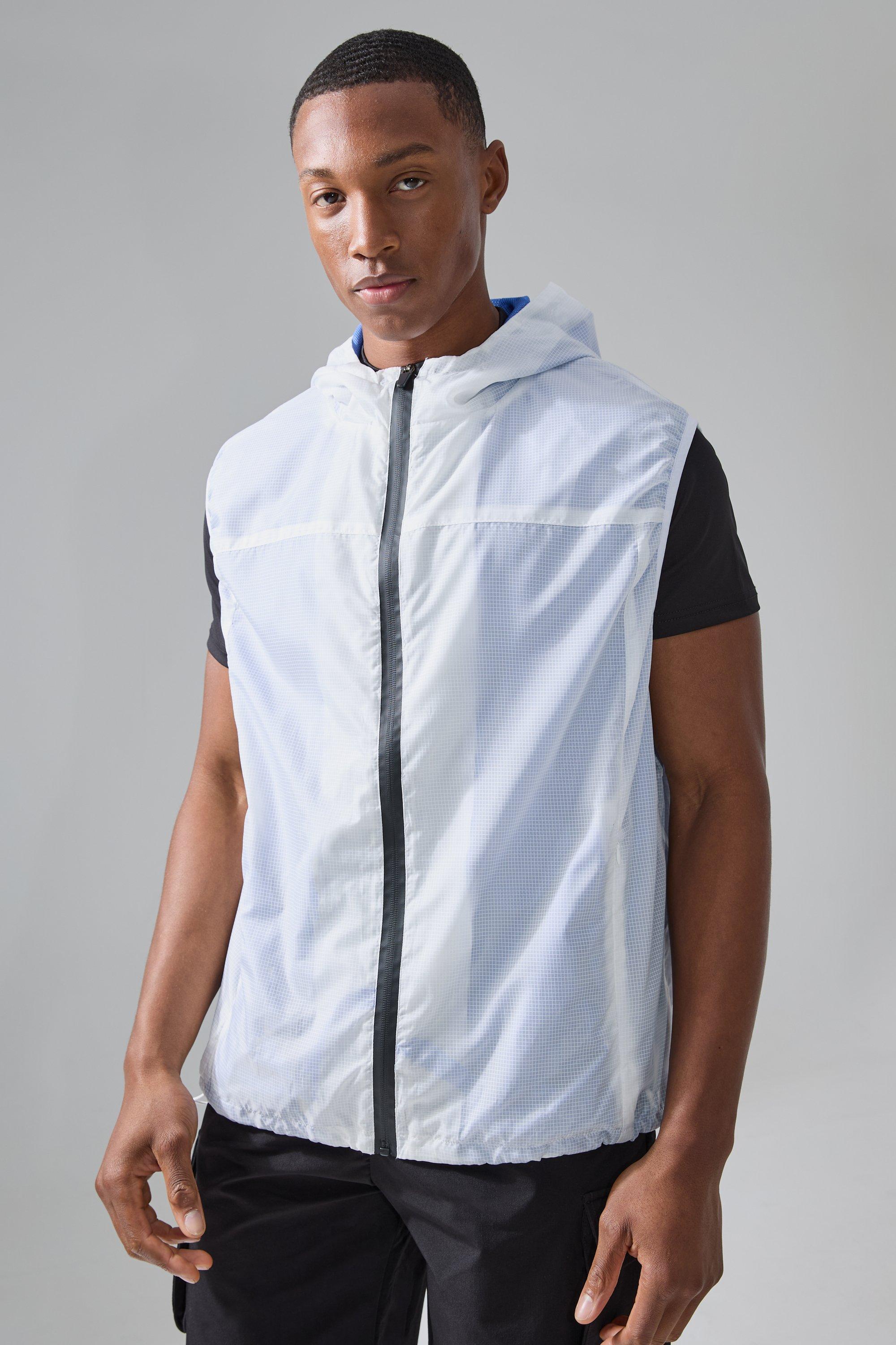 Man Active Mesh Lined Hooded Regular Fit Vest | boohooMAN USA Product Image