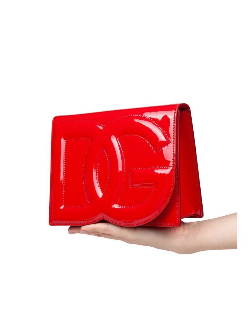 DOLCE & GABBANA Dg Logo Flap Leather Shoulder Bag In Red Product Image