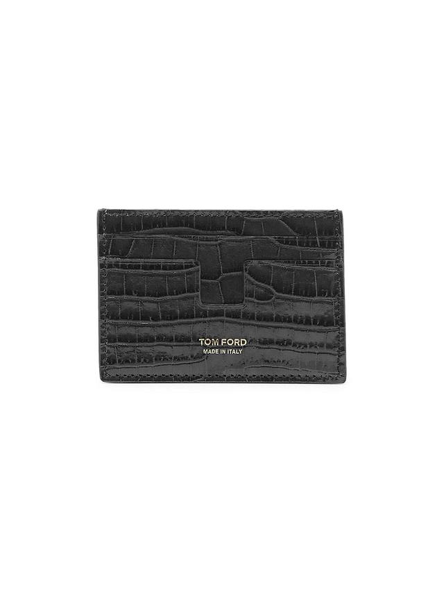 Mens Croc-Embossed Money Clip Cardholder Product Image