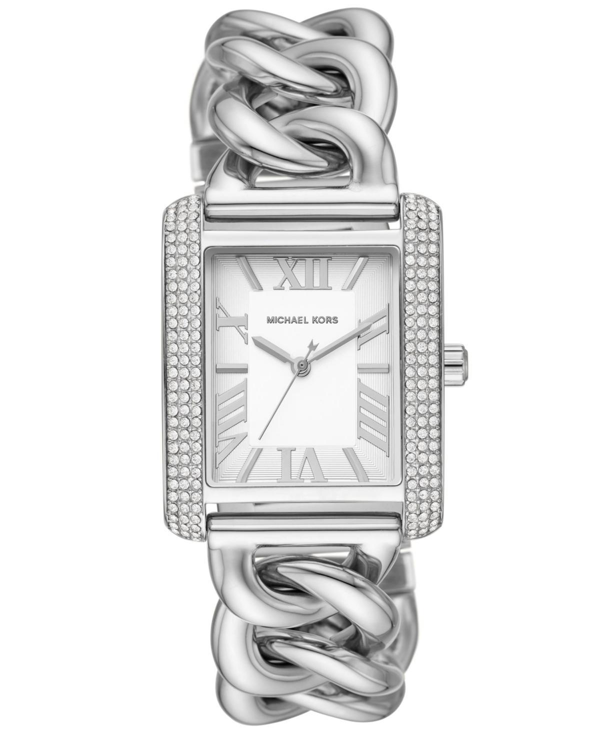 Michael Kors Womens Emery Three-Hand Silver-Tone Stainless Steel Watch 40 x 31mm Product Image