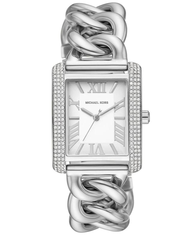 Michael Kors Womens Emery Three-Hand Silver-Tone Stainless Steel Watch 40 x 31mm Product Image