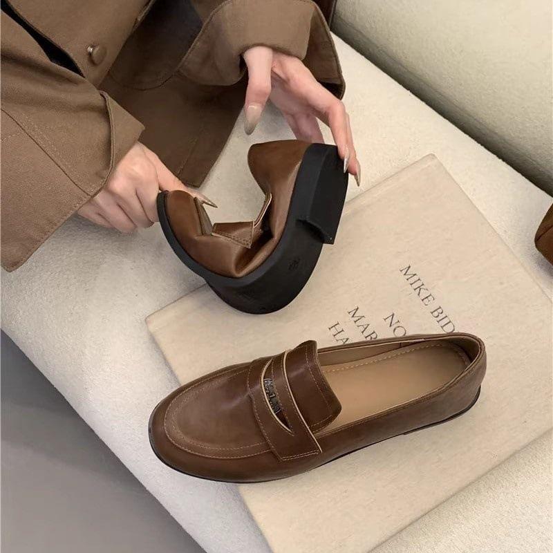 Faux Leather Penny Loafers Product Image