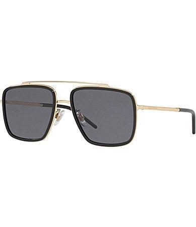 Dolce&gabbana 57mm Polarized Navigator Sunglasses In Gold/black/grey Product Image