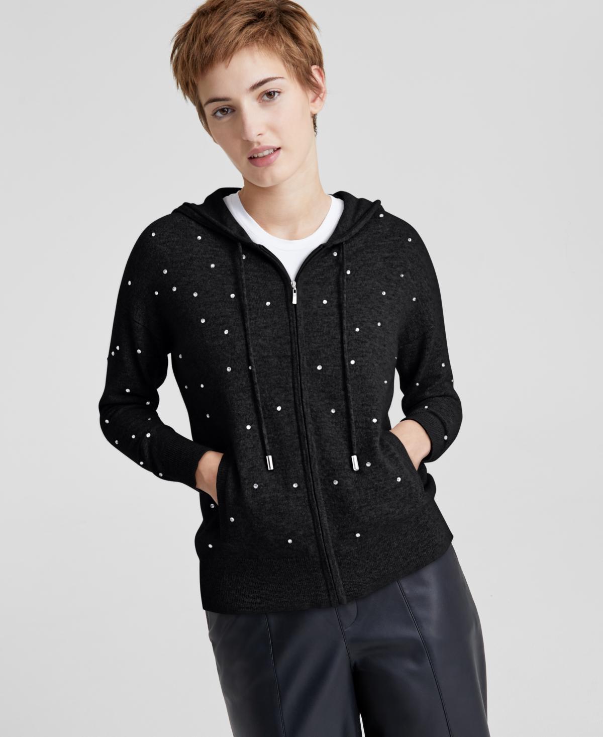 Charter Club Womens Embellished Long-Sleeve Hooded 100% Cashmere Sweater, Created for Macys Product Image