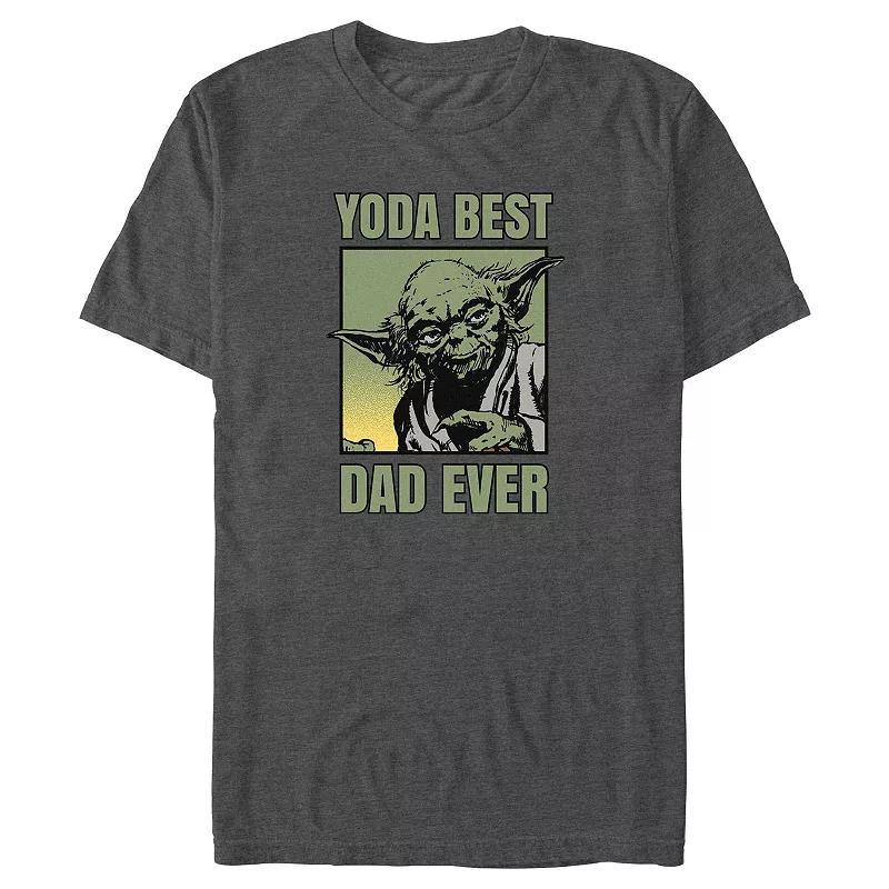 Big & Tall Star Wars Yoda Best Dad Ever Graphic Tee, Mens Grey Heather Product Image