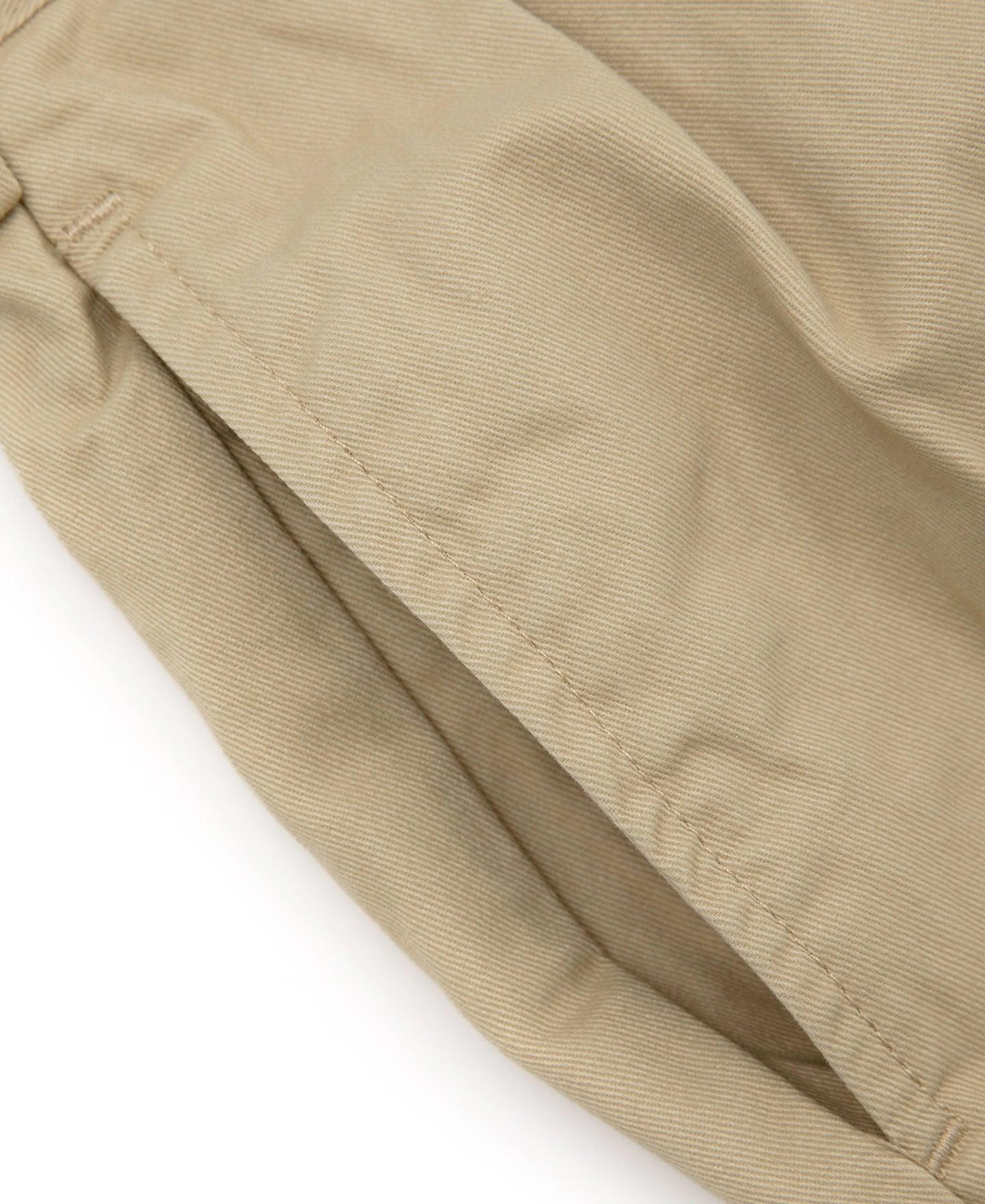 1930s IVY Style Double Pleated Chino Trousers - Khaki Product Image