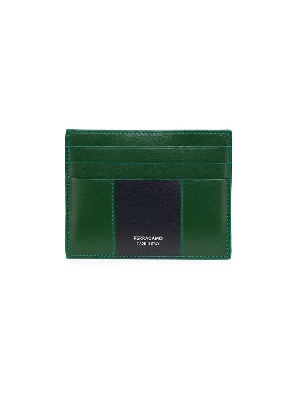 Mens Colorblock Leather Card Case Product Image