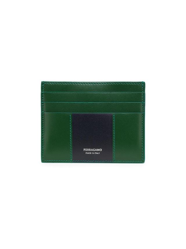 Mens Colorblock Leather Card Case Product Image