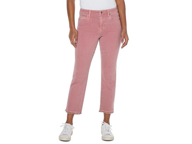 Liverpool Los Angeles Kennedy Crop Straight with Fray Hem in Antique Rose (Antique Rose) Women's Jeans Product Image