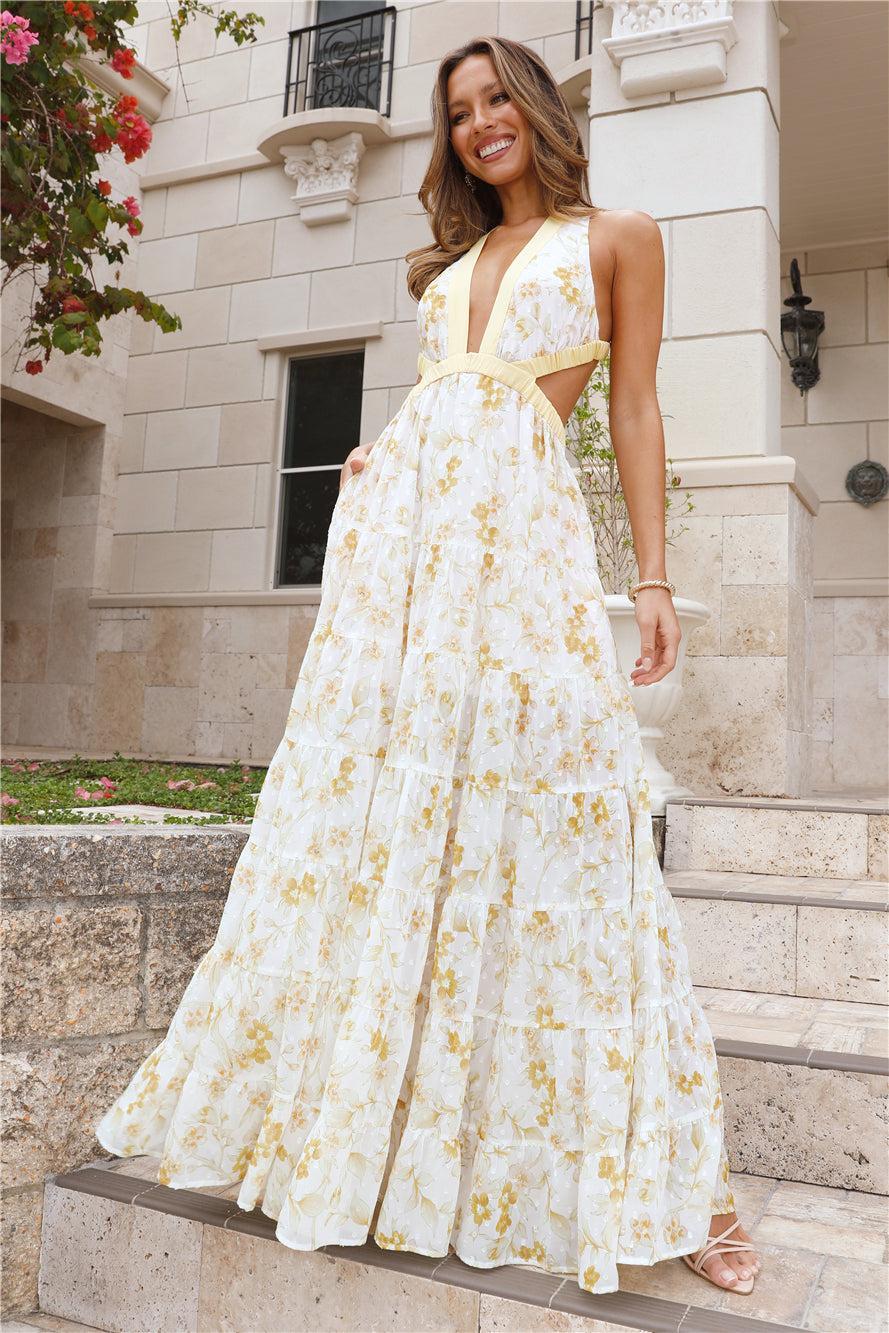 HELLO MOLLY Forward Fashion Maxi Dress Yellow Product Image