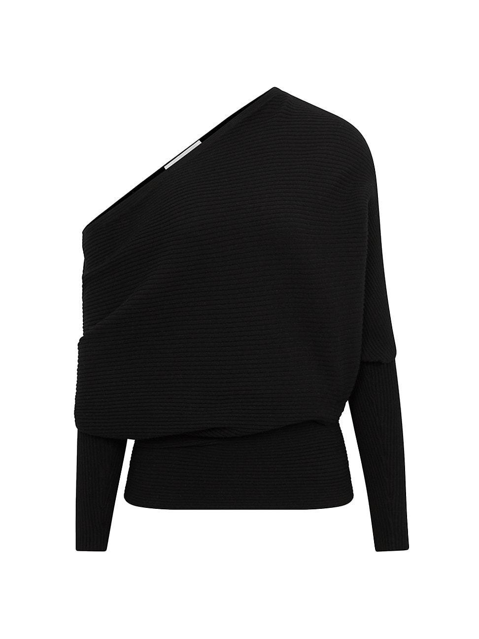 Womens Lorna Ribbed One-Shoulder Sweater Product Image