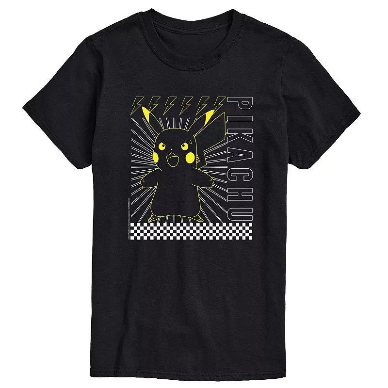 Big & Tall Pokemon Pikachu Tee, Mens Black Product Image