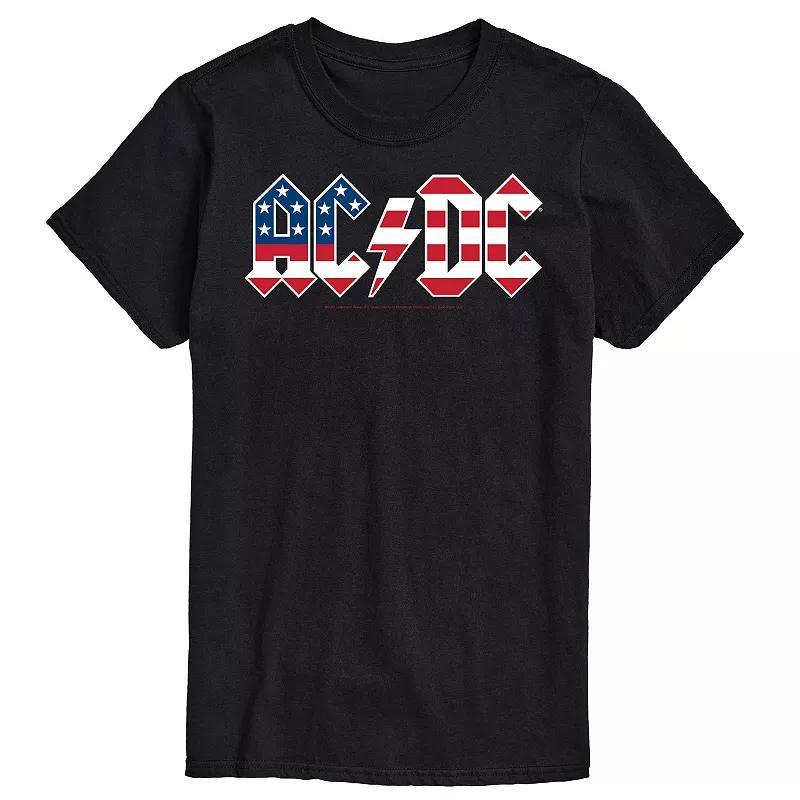 Big & Tall ACDC American Flag Logo Tee, Mens Product Image