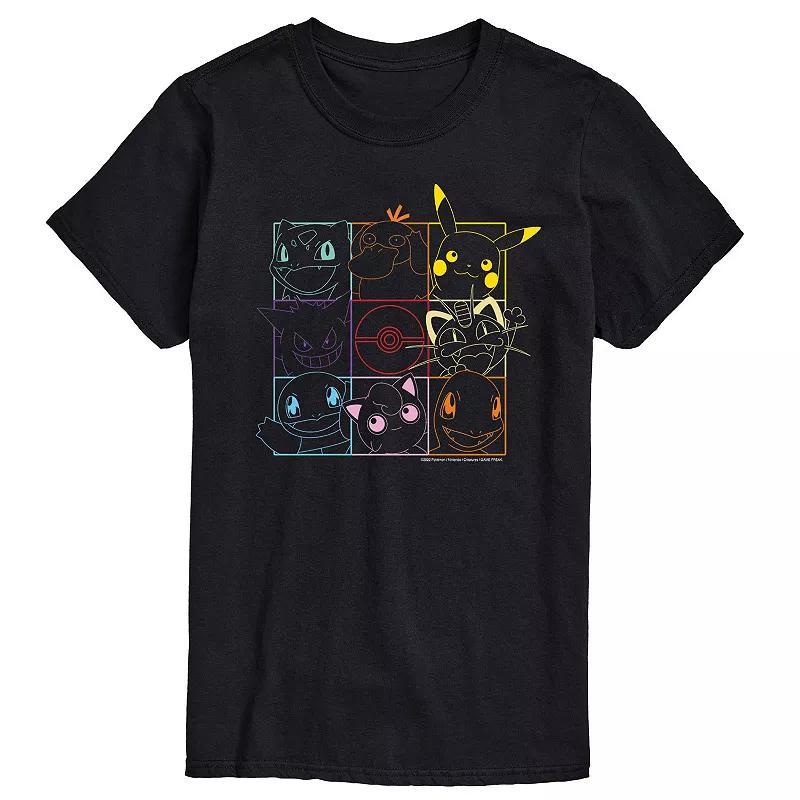 Mens Pokemon Character Grid Tee Black Product Image