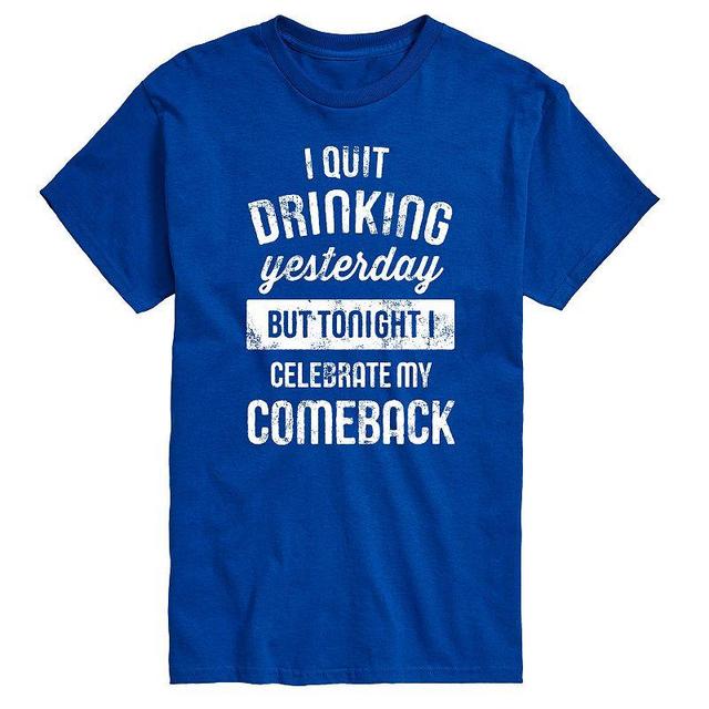 Big & Tall Quit Drinking Graphic Tee, Mens Product Image