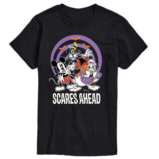 Disneys Big & Tall Mickey Mouse & Friends Scares Ahead Glow Graphic Tee, Mens Black Product Image