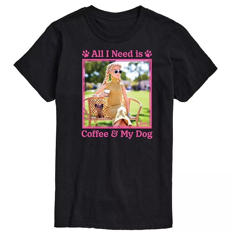 Big & Tall Barbie All I Need Is Coffee Dog Graphic Tee, Mens Product Image