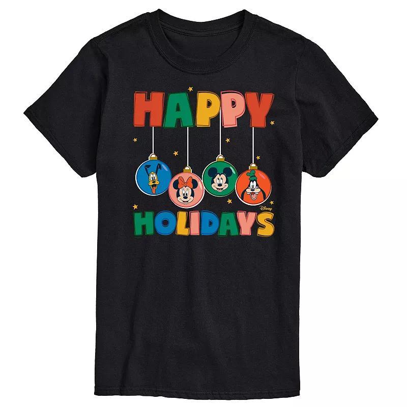 Disneys Mickey Mouse & Friends Big & Tall Happy Holidays Ornament Heads Graphic Tee, Mens Product Image