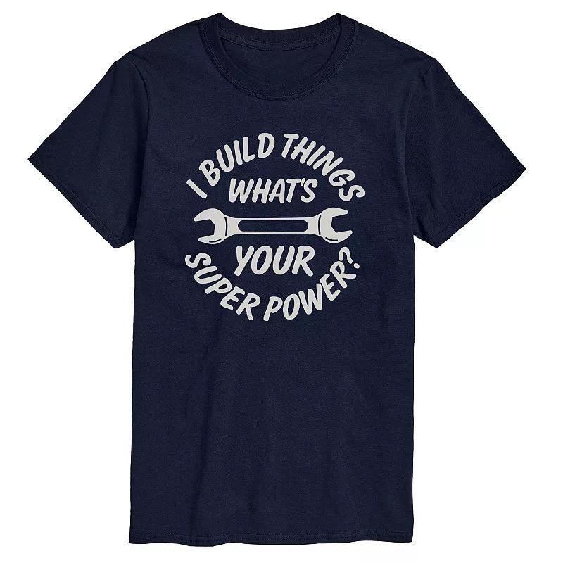 Mens I Build Things Tee Blue Product Image