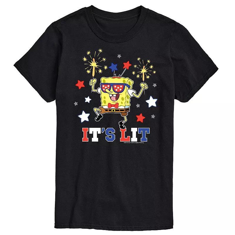 Mens SpongeBob SquarePants Its Lit Tee Product Image