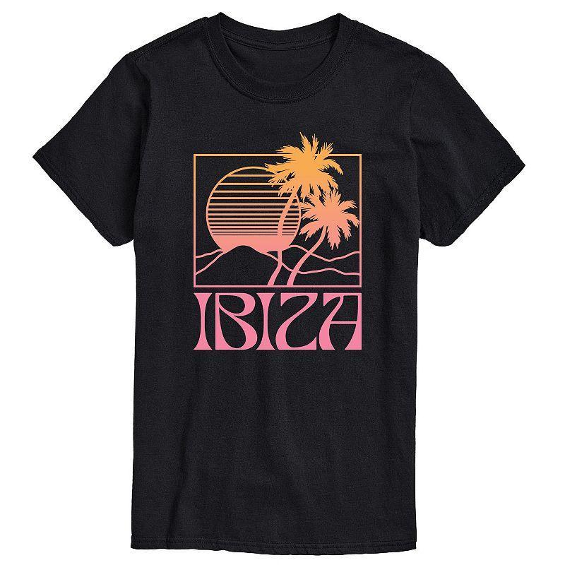 Big & Tall Ibiza Sun Palms Graphic Tee., Mens Product Image