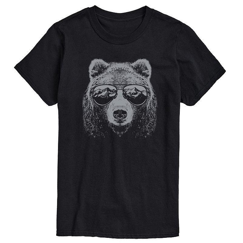 Mens Mountain Bear Sunglasses Graphic Tee Black Product Image