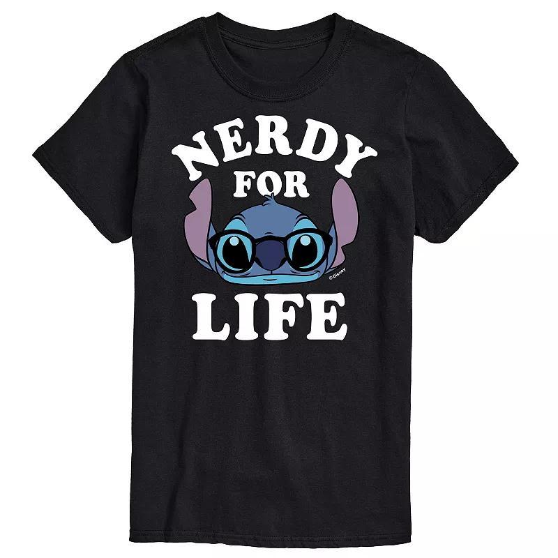 Disneys Lilo and Stitch Big & Tall Nerdy For Life Graphic Tee, Mens Product Image