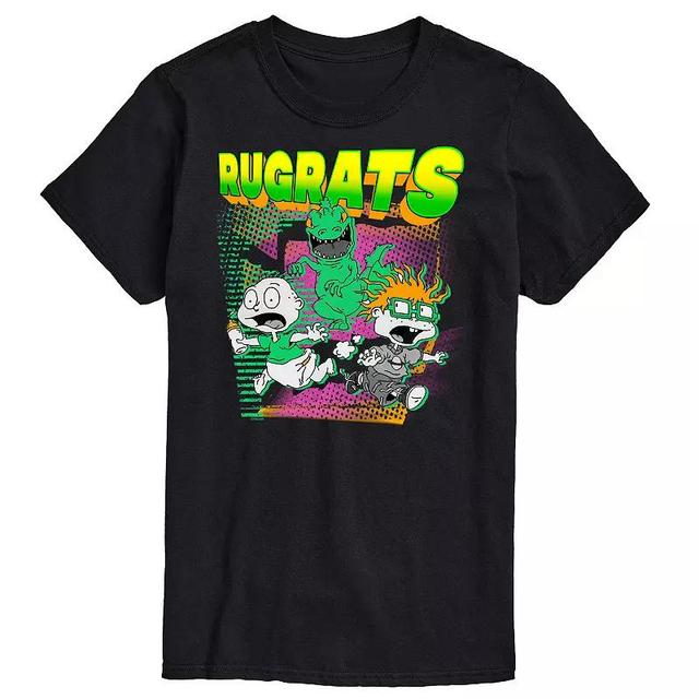 Big & Tall Rugrats Run Graphic Tee, Mens Black Product Image