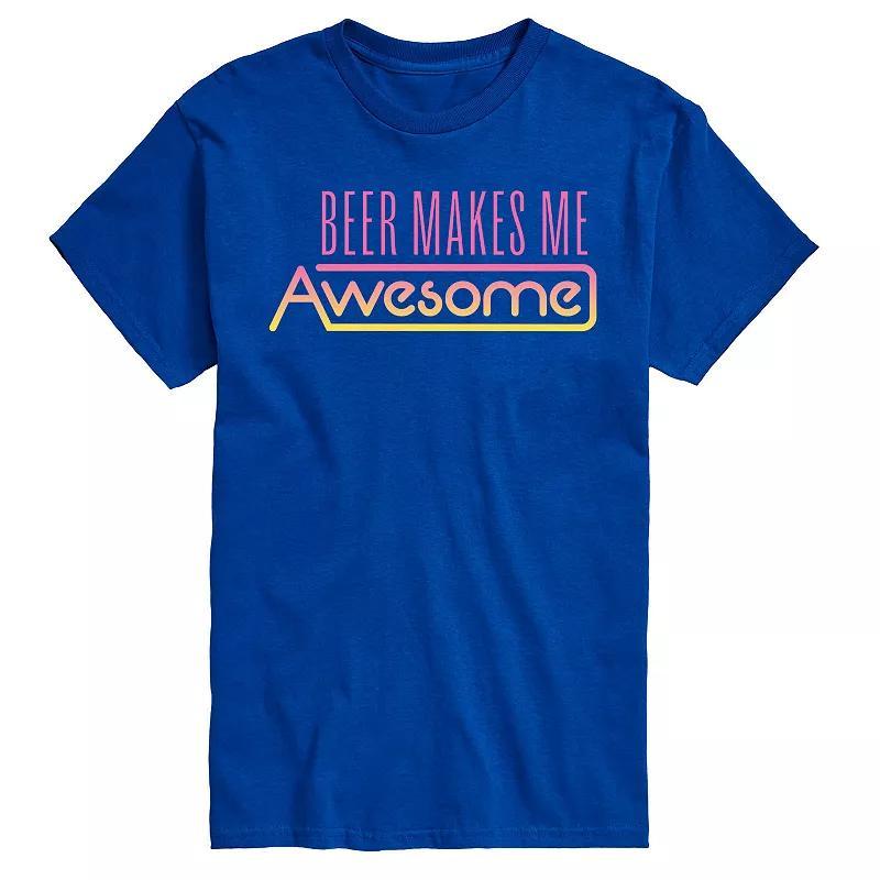 Big & Tall Beer Makes Me Awesome Tee, Mens Black Product Image