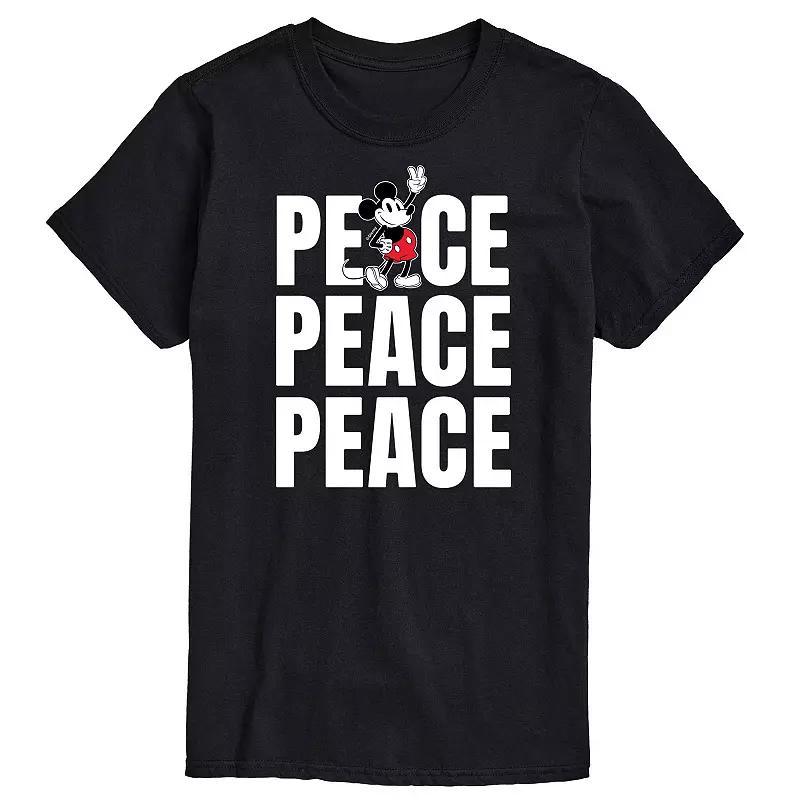 Disneys Mickey Mouse Big & Tall Peace Graphic Tee, Mens Product Image