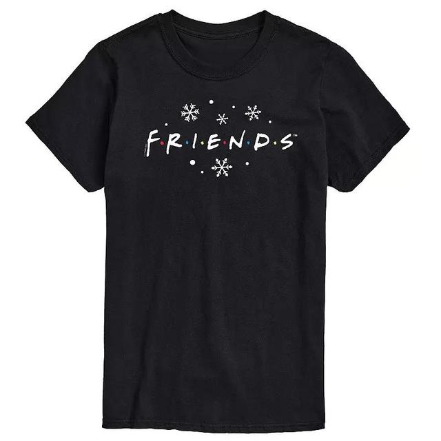 Mens Friends Logo Snowflakes Graphic Tee Product Image