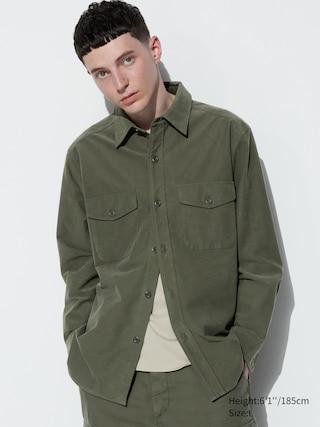 Mens Jersey Utility Overshirt Olive XL UNIQLO US Product Image