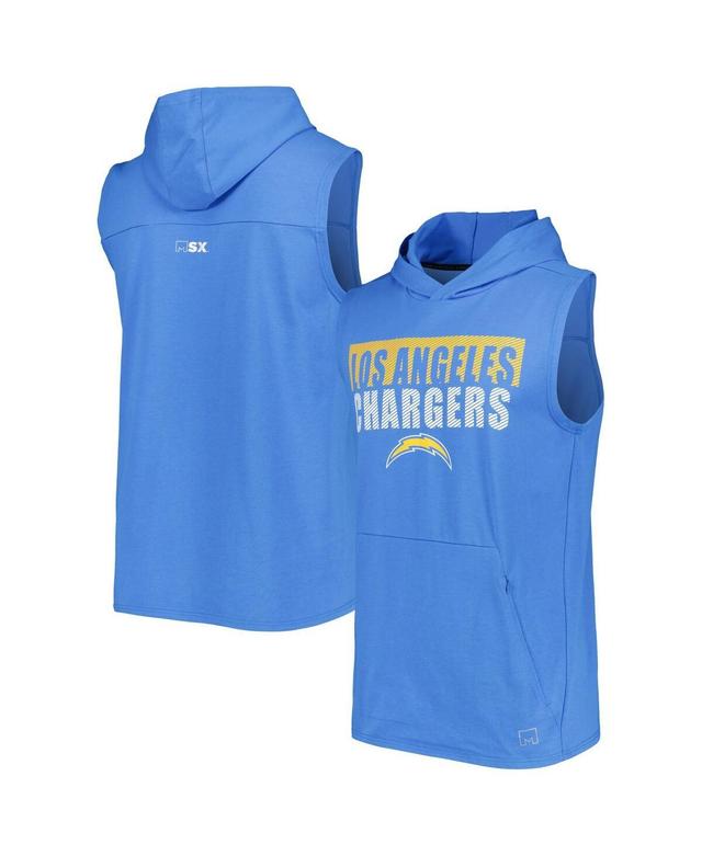 Mens Msx by Michael Strahan Powder Blue Los Angeles Chargers Relay Sleeveless Pullover Hoodie Product Image