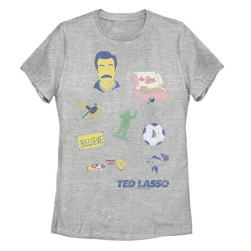 Juniors Ted Lasso Icons Graphic Tee, Girls Athletic Grey Product Image