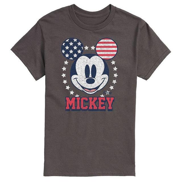 Disneys Mickey Mouse Mens USA Ears Graphic Tee Grey Product Image