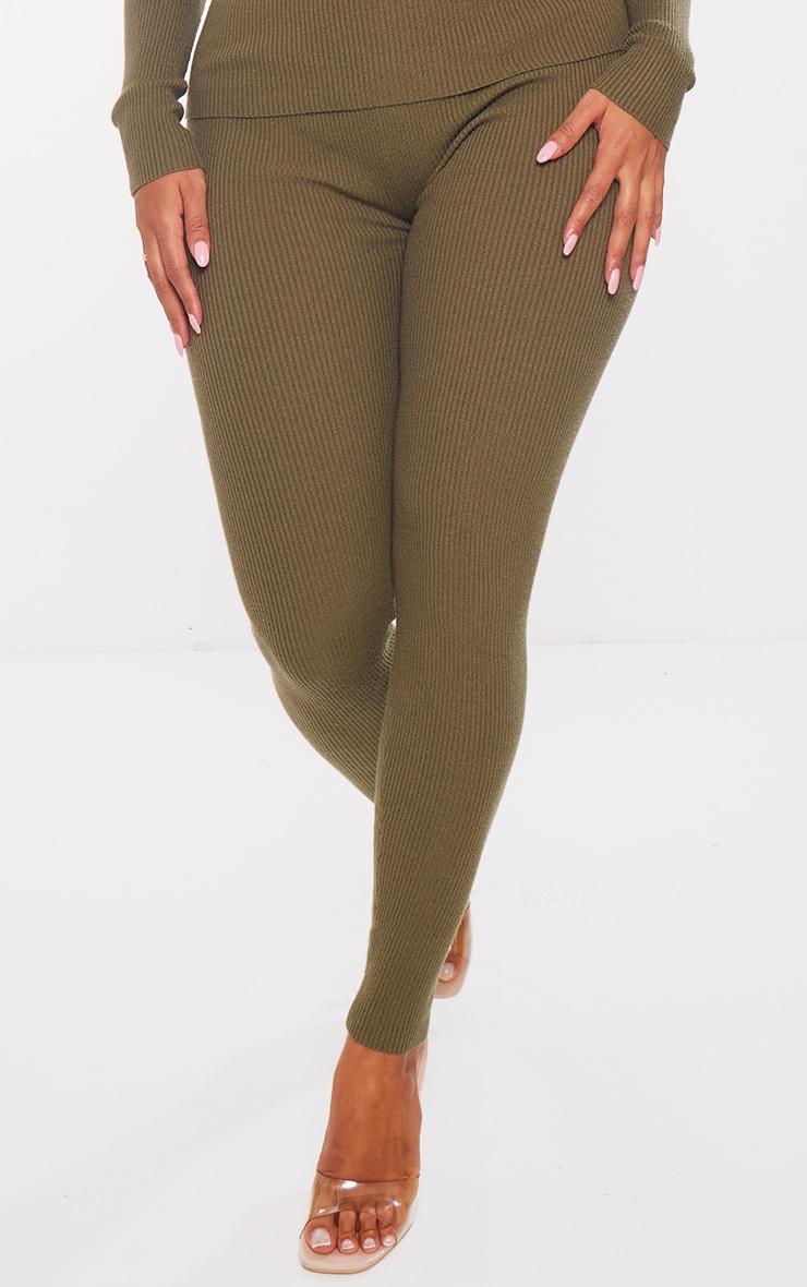 Shape Olive Knit High Waist Leggings Product Image