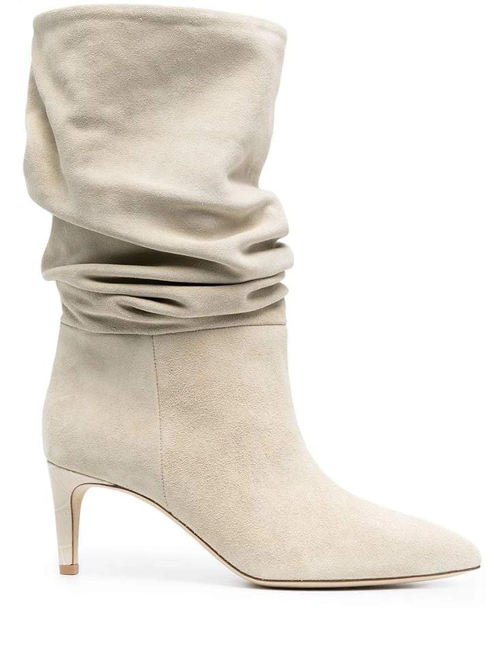 60mm Slouchy Suede Boots In Beige Product Image