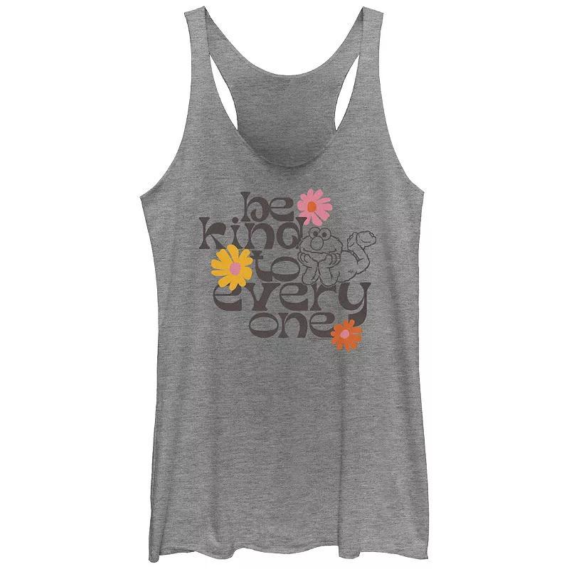 Juniors Sesame Street Elmo Be Kind To Everyone Graphic Racerback Tank, Womens Gray Grey Product Image