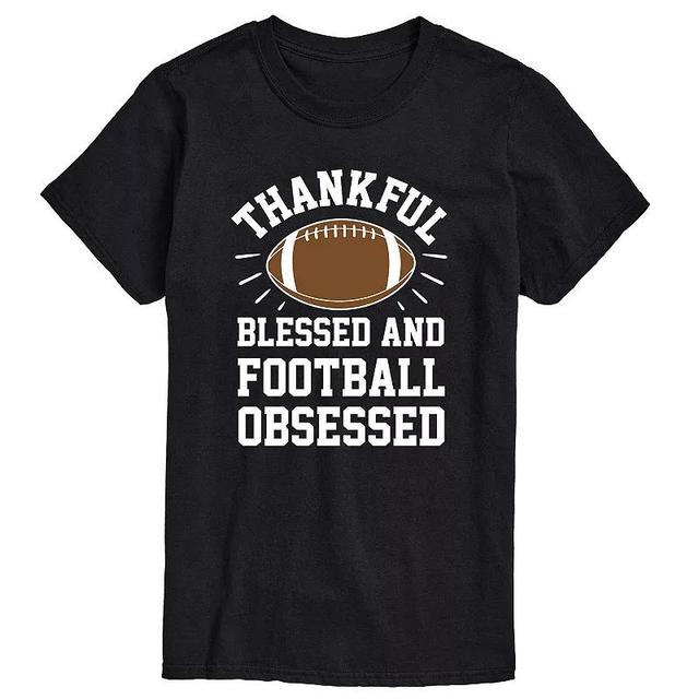 Big & Tall Thankful Blessed Football Tee, Mens Product Image