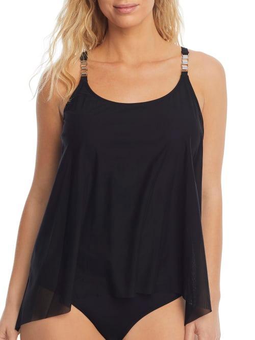 Classic Solids Mesh Layer Underwire Tankini Top Product Image