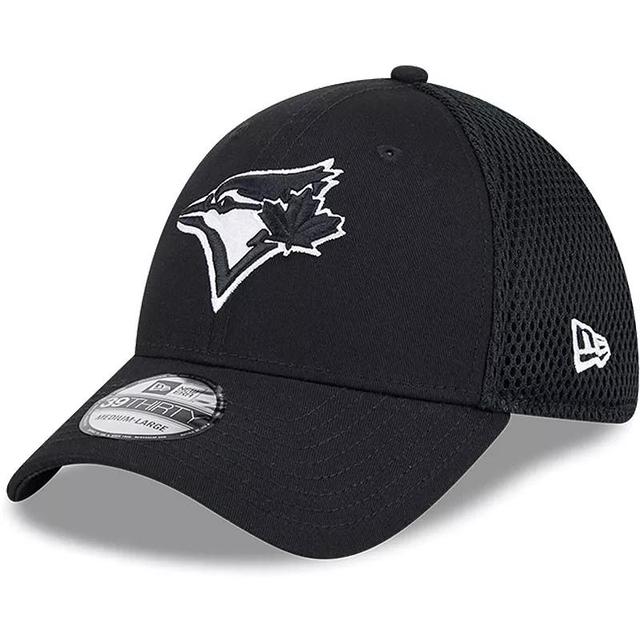 Mens New Era Toronto Blue Jays Evergreen Black & White Neo 39THIRTY Flex Hat Product Image