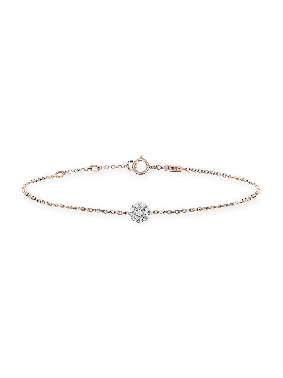 Womens Magic Touch 18K Rose Gold & Diamond Target Chain Bracelet Product Image