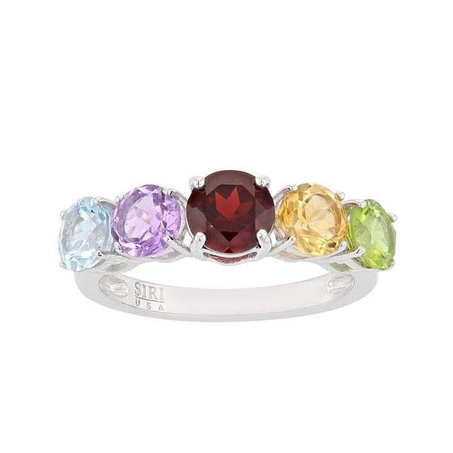 SIRI USA by TJM Sterling Silver Faceted Multi Semi-Precious Stones Ring, Womens Product Image